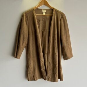 Chico’s Tan Open-Front Blazer